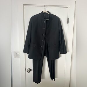 Custom Made Black Nehru Collar Suit Set – Jacket & Pants, High-End - M